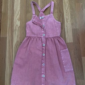 Zara kids pink denim dress